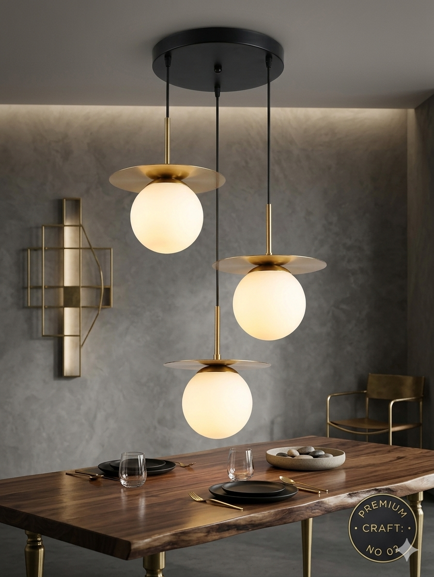 Aura Nordic Disc Pendant Light Minimalist Frosted Glass Globe Hanging Light