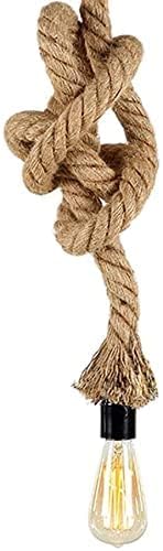 VINTAGE HEMP ROPE PENDANT LIGHT WITH EDISON BULB