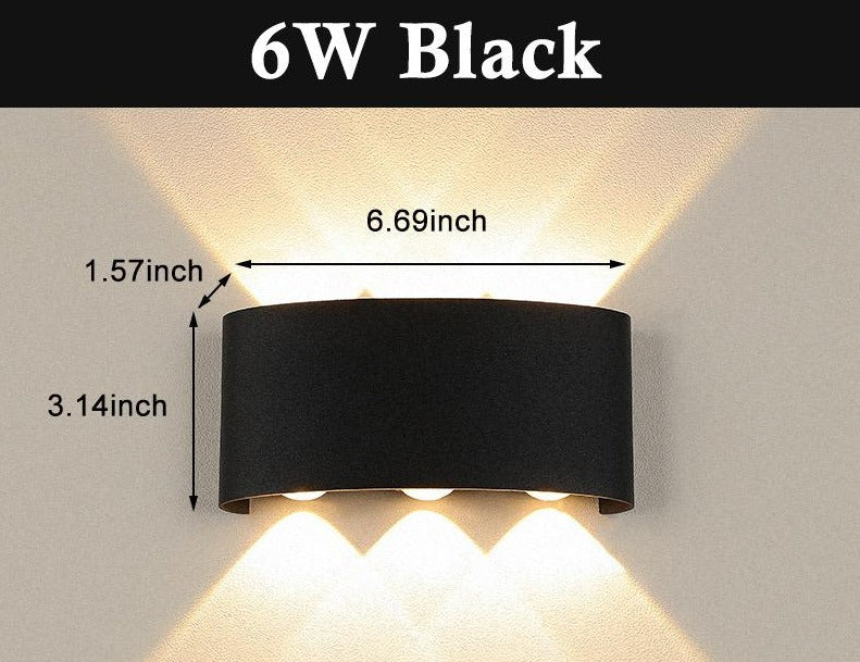 black outdoor light 6w