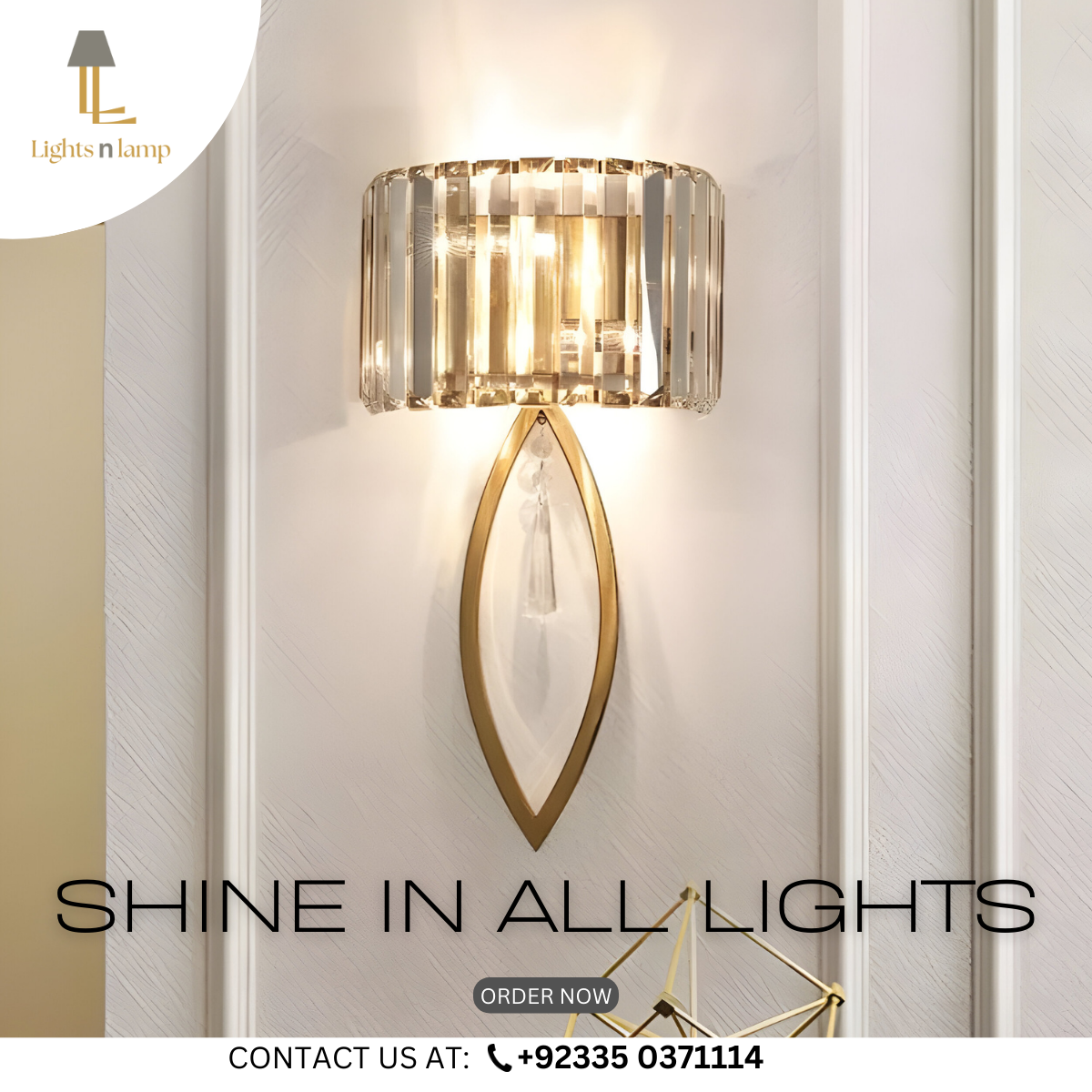 LED GOLD MODERN CANDLE WALL LIGHT