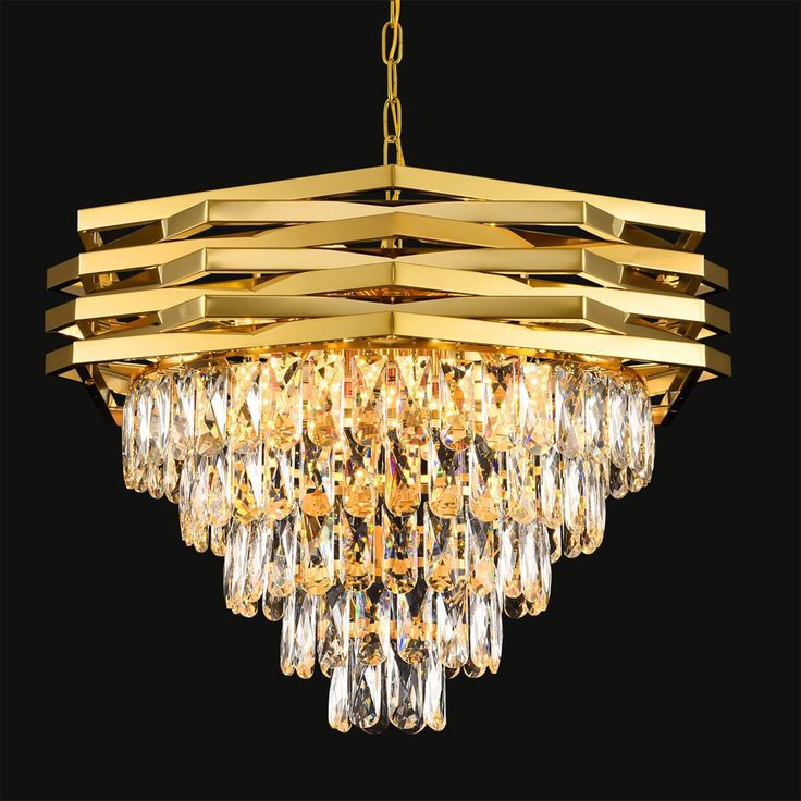 gold crystal LED chandelier in pakistan