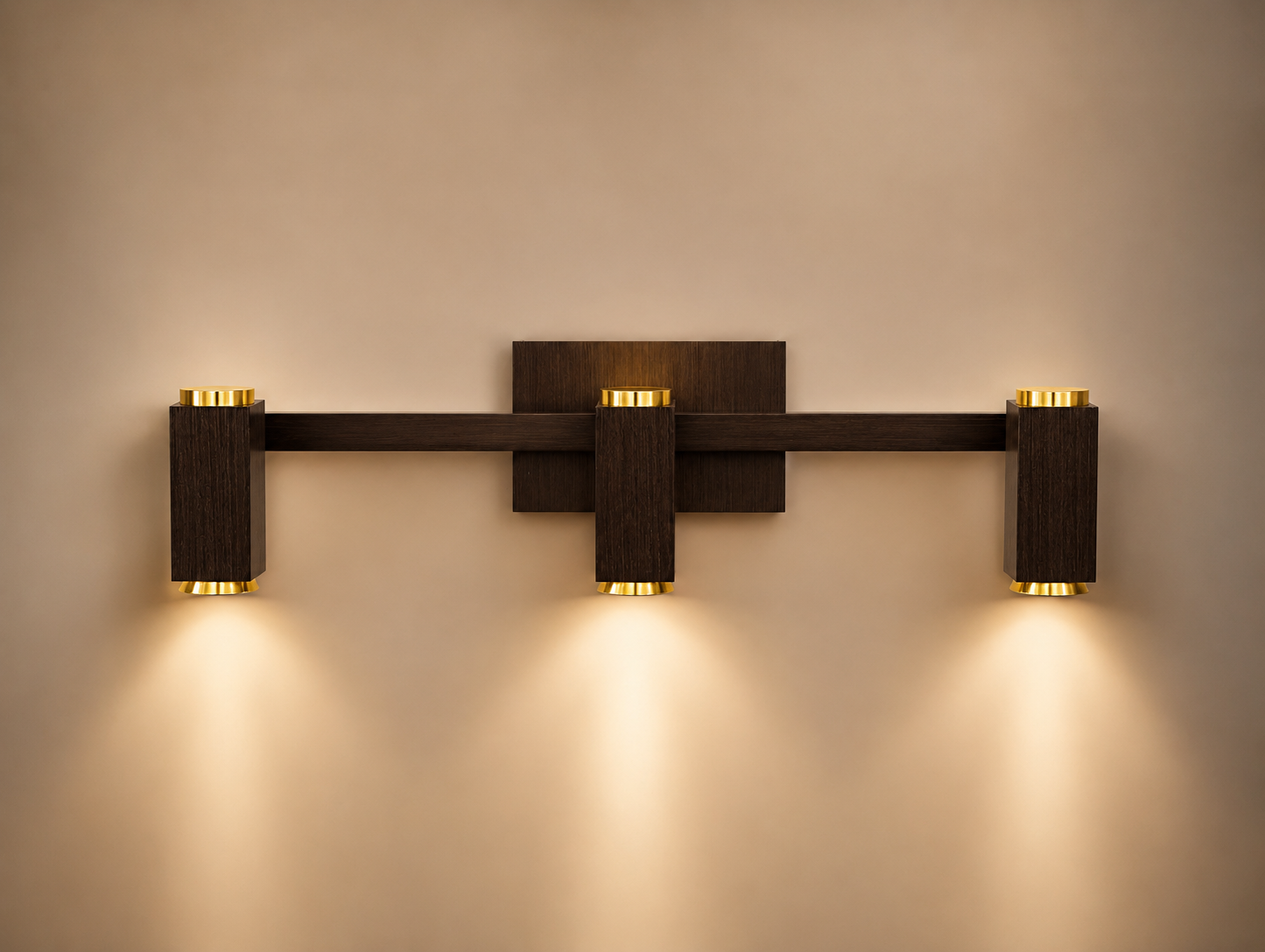 Luxury Wooden Gold LED Mirror Light