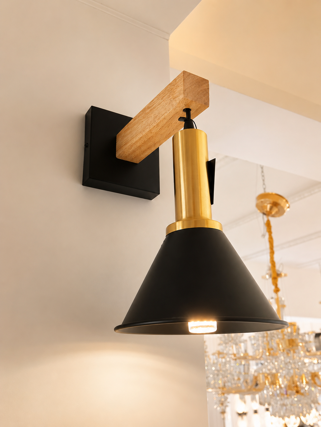 Nordic Luxe Wooden Wall Light
