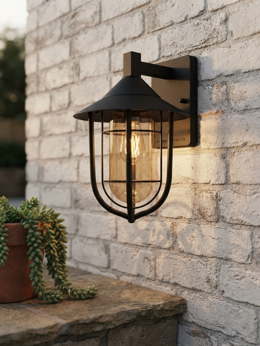 Outdoor Wall Light – Modern Industrial Cage Design