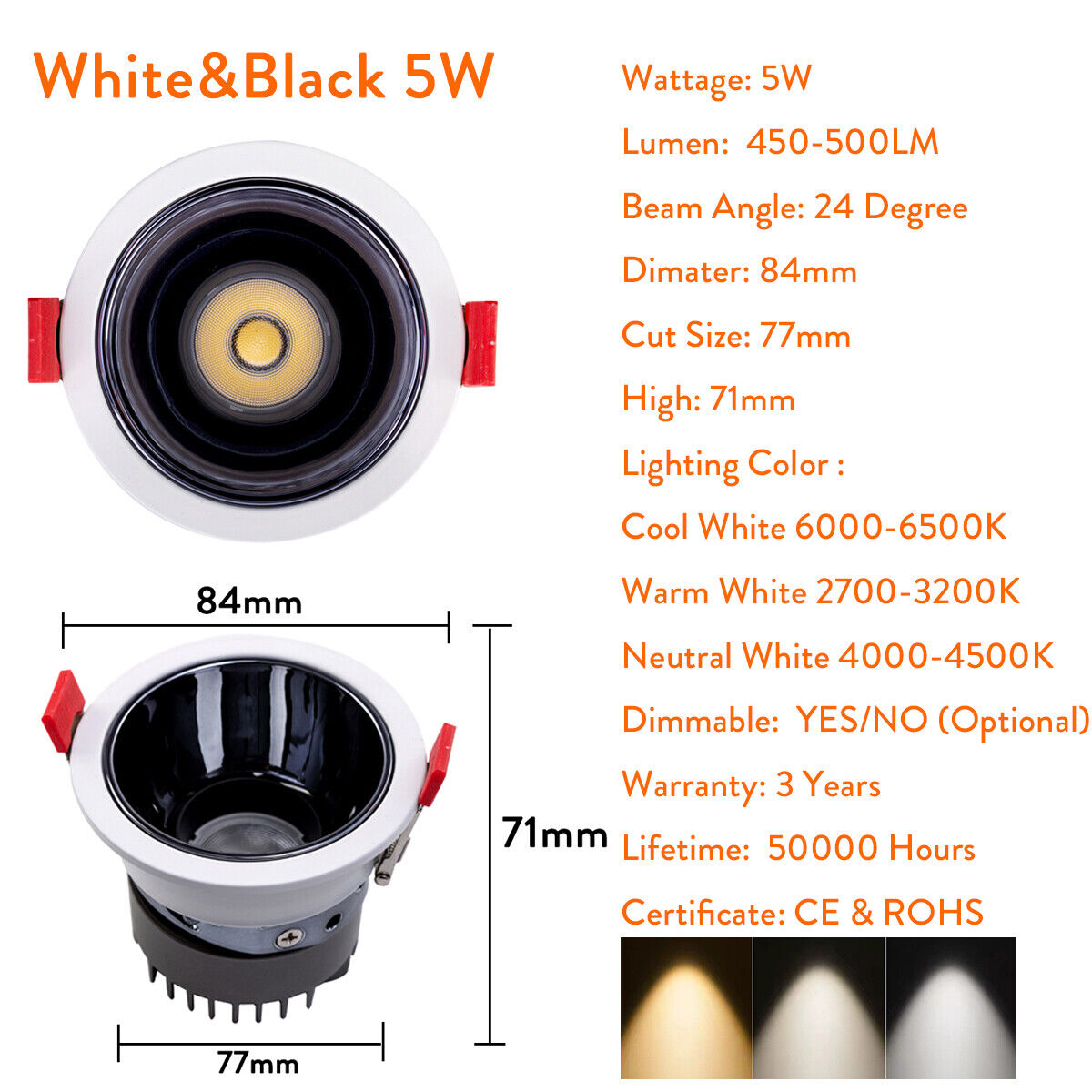 HIGH DISPLAY WATERPROOF DOWNLIGHT
