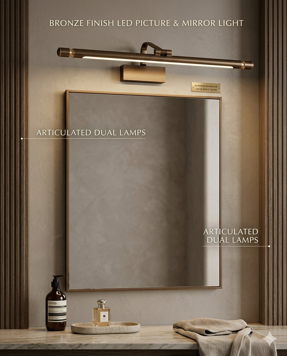 LED Mirror & Picture Light – Luxury Brass Finish