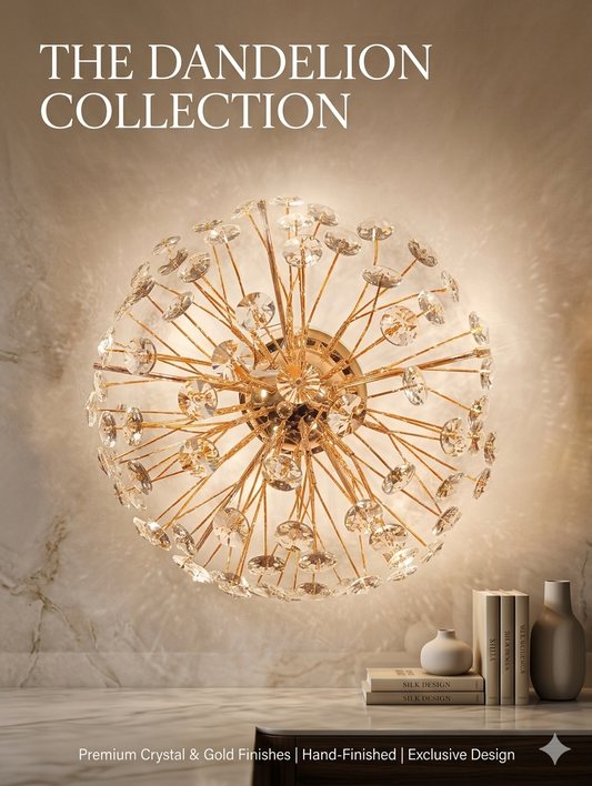The Dandelion Collection: Luxurious Crystal & Gold-Plated Wall Light