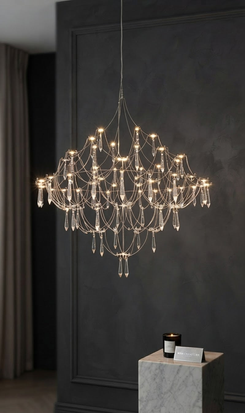 Exquisite Modern Crystal LED Chandelier – Luxury Hanging Light for Living Room & Dining