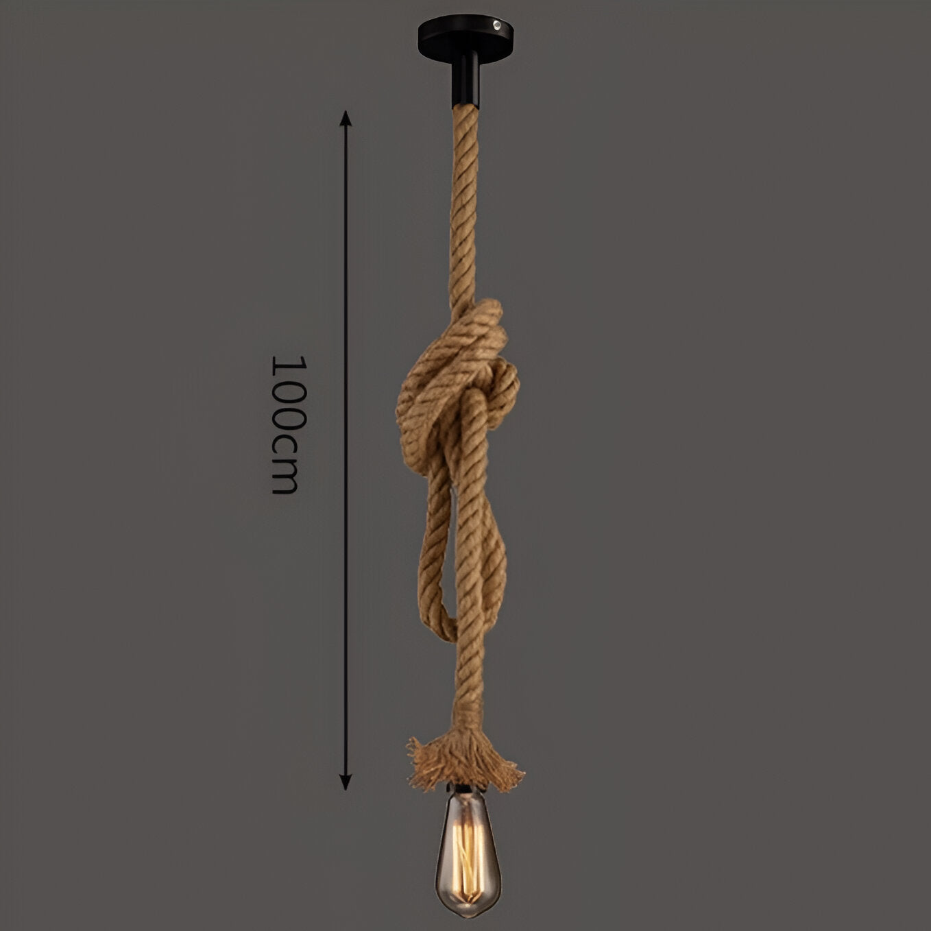 VINTAGE HEMP ROPE PENDANT LIGHT WITH EDISON BULB