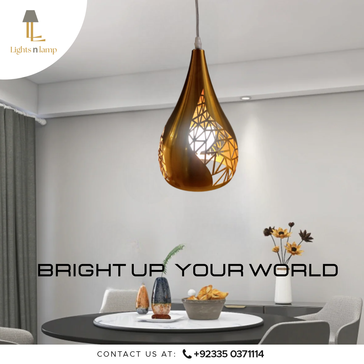 DECORATIVE GOLDEN PENDANT LIGHT