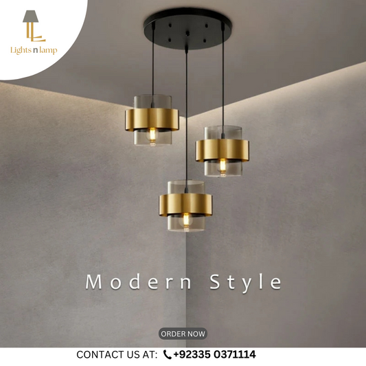 HANGING GLASS METAL PENDANT LIGHT