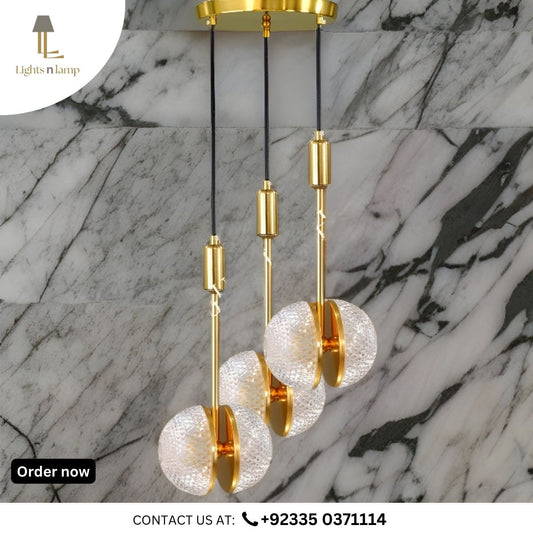 CRYSTAL SEMI GLOBE HANGING LIGHT