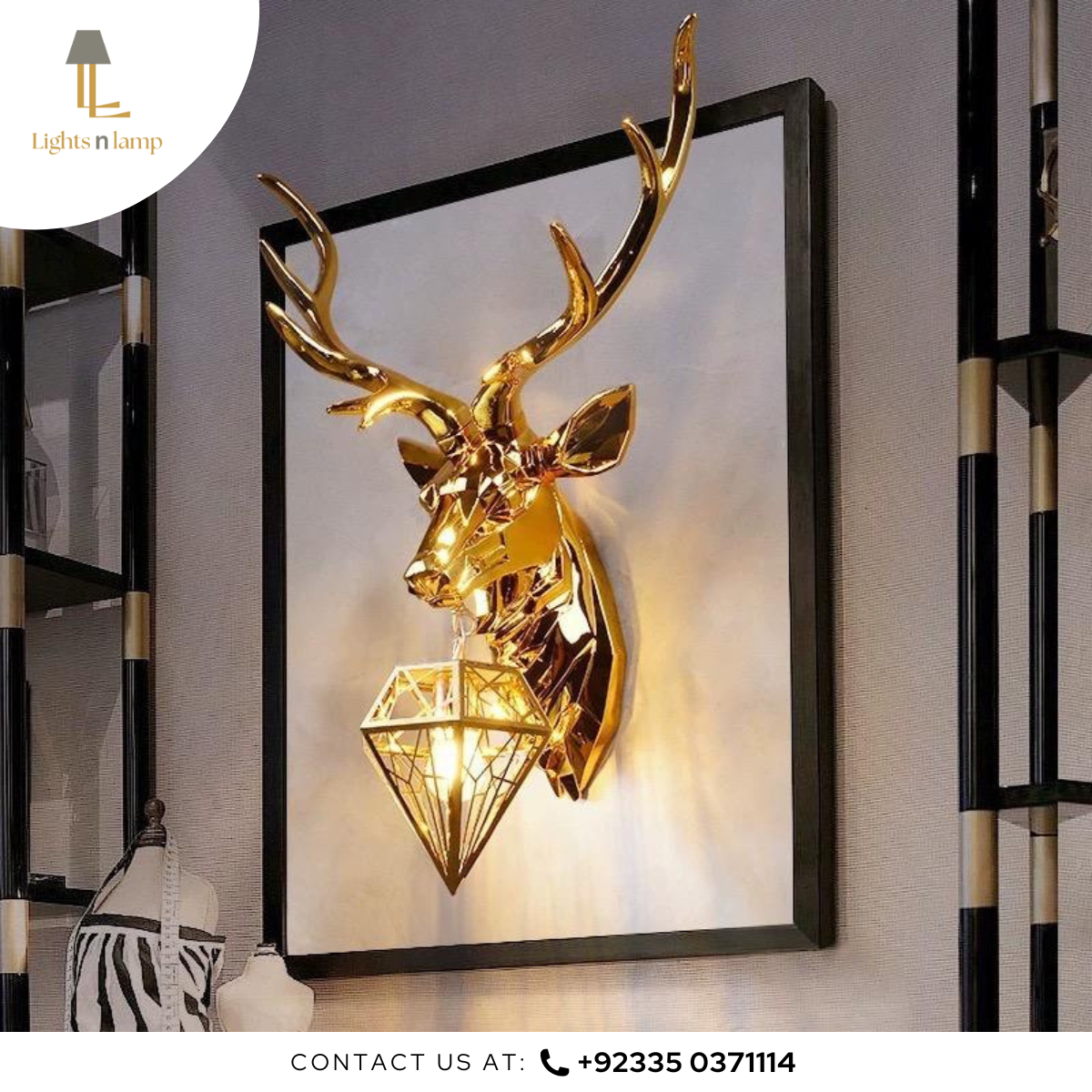 ANTLER WALL LAMP WITH DIAMOND LIGHT