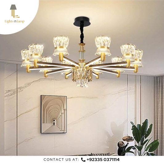 CRYSTAL GOLD CHANDELIER