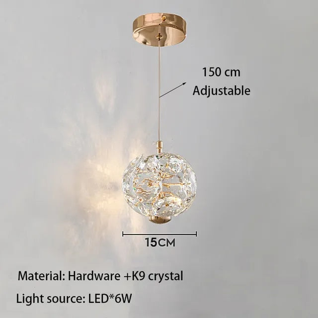 MODERN BEDSIDE K9 CRYSTAL LIGHT