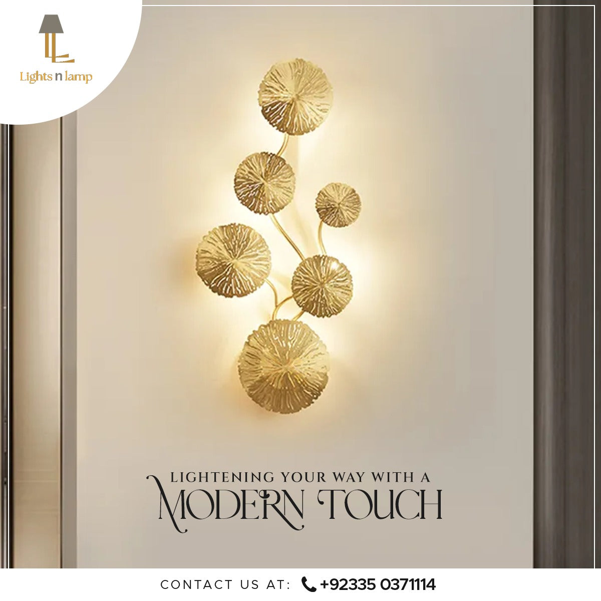 NORDIC GOLD LOTUS LEAF WALL LIGHT