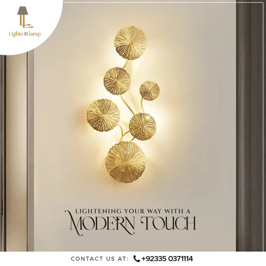 NORDIC GOLD LOTUS LEAF WALL LIGHT