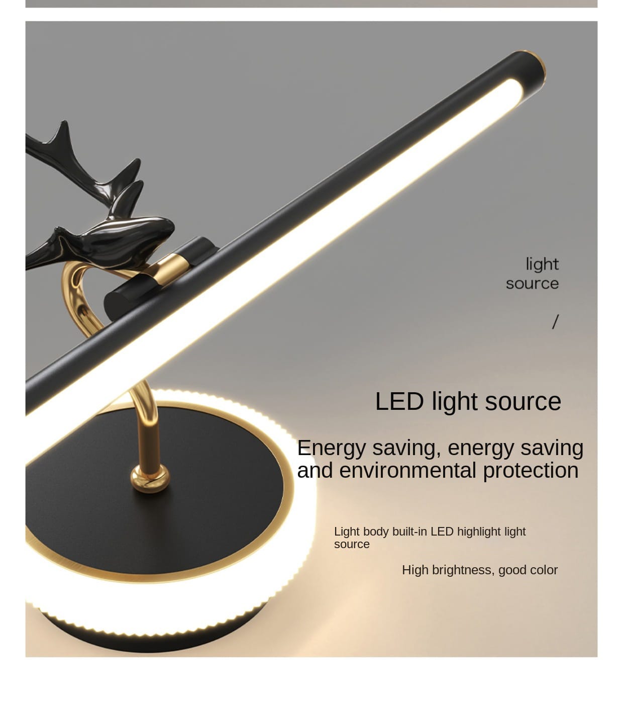 MODERN MIRROR LIGHT BLACK & GOLD SHADE