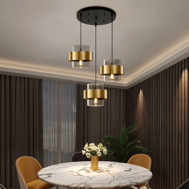 HANGING GLASS METAL PENDANT LIGHT