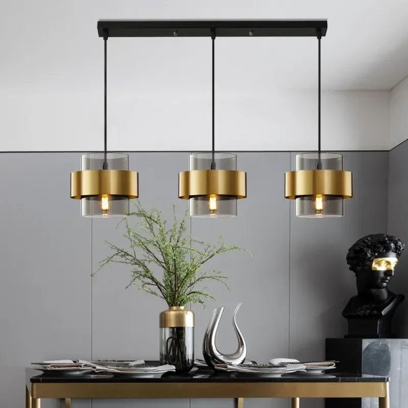 HANGING GLASS METAL PENDANT LIGHT