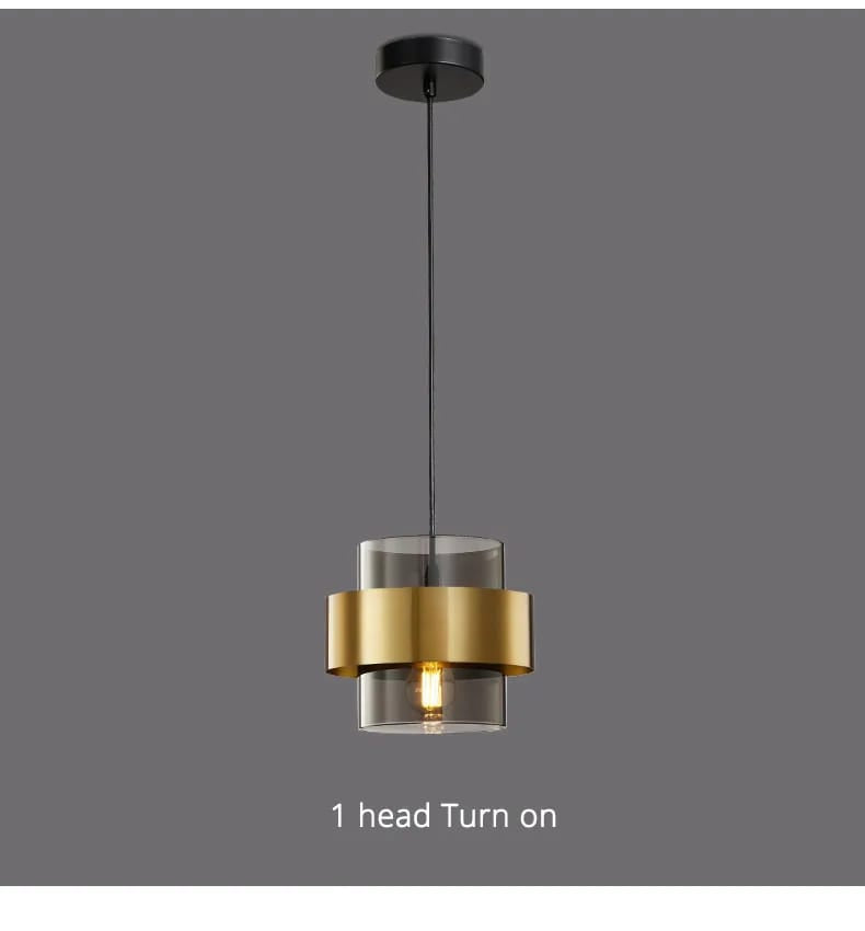 HANGING GLASS METAL PENDANT LIGHT