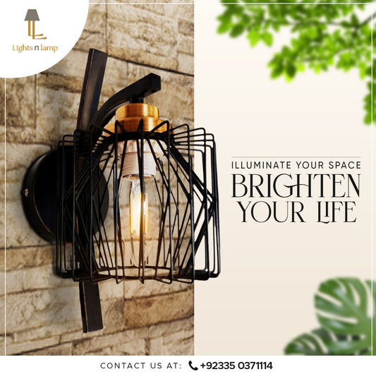 MODERN BLACK CAGE WALL LAMP