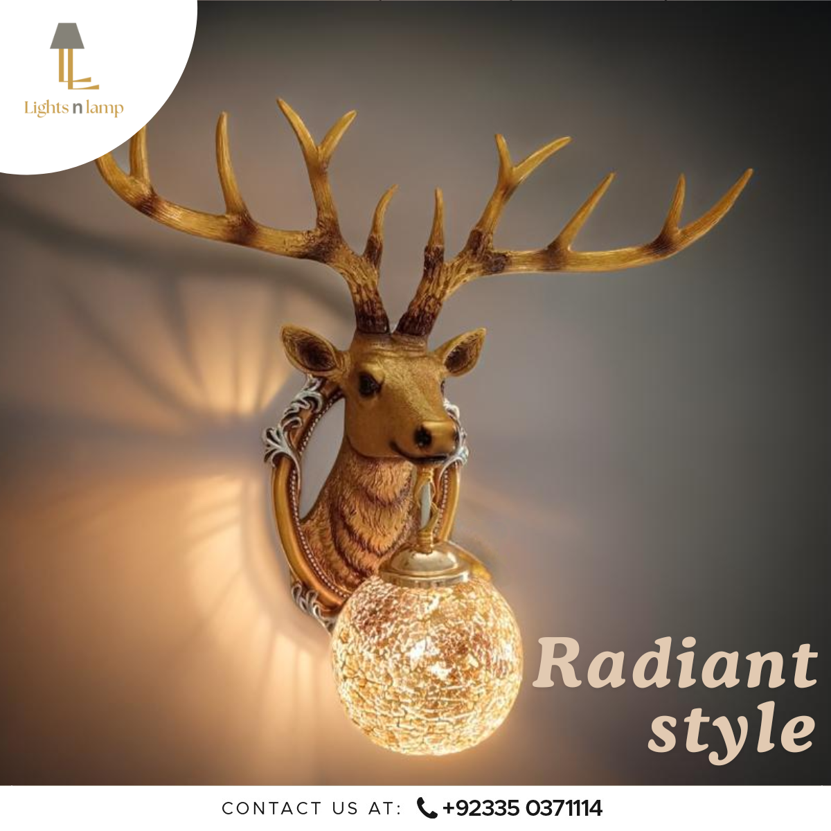 DEER HEAD WALL LIGHT