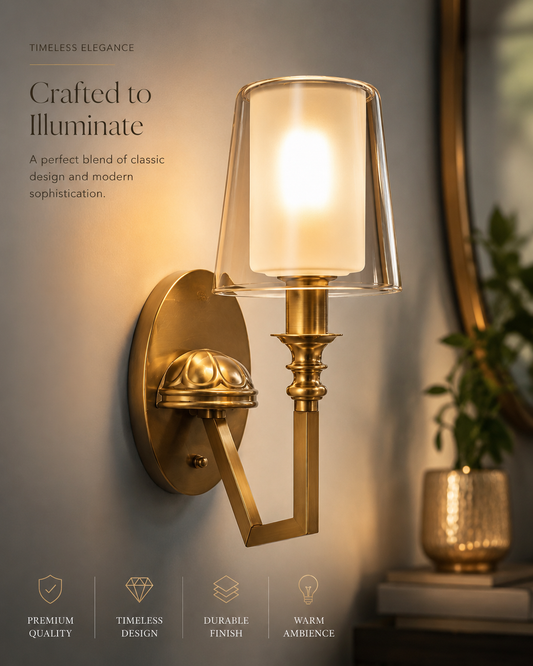 Luxury Gold Glass Wall Sconce Modern Decorative Wall Light