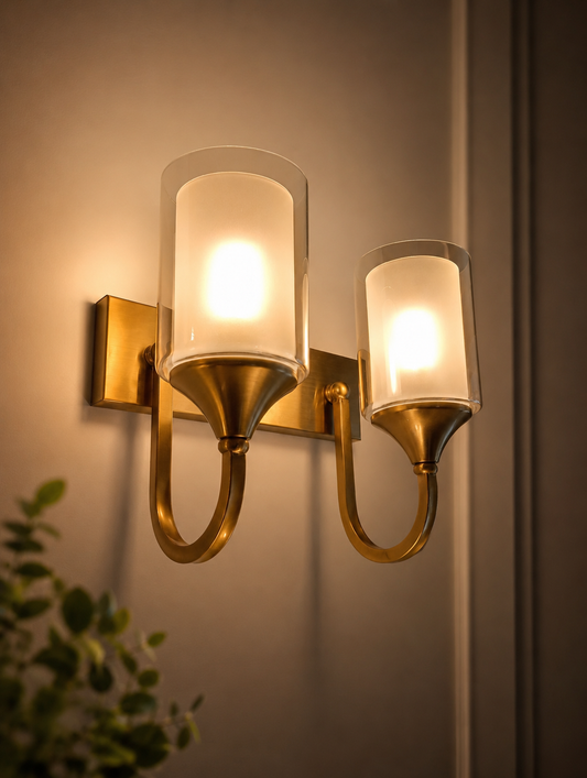 Elegant Dual Glass Wall Lamp