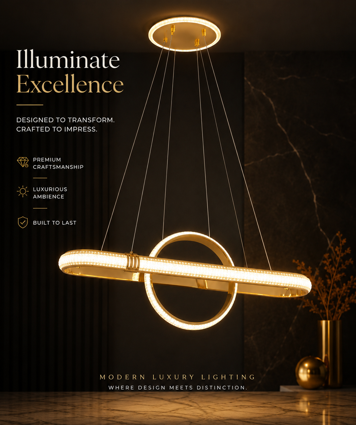 Aurora Luxe LED Ring Pendant Light