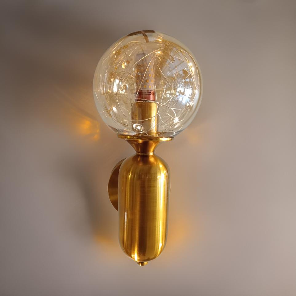 brass antique wall scone with chili lights