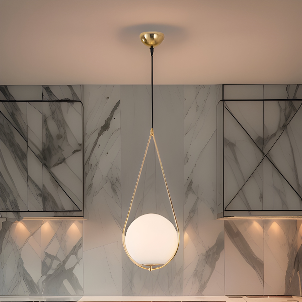 MODERN BRASS GLOBE PENDANT LIGHT