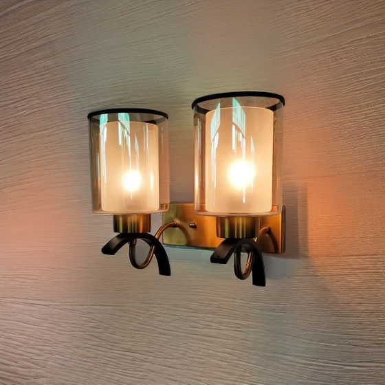 ANTIQUE COPPER AND BLACK WALL LAMP