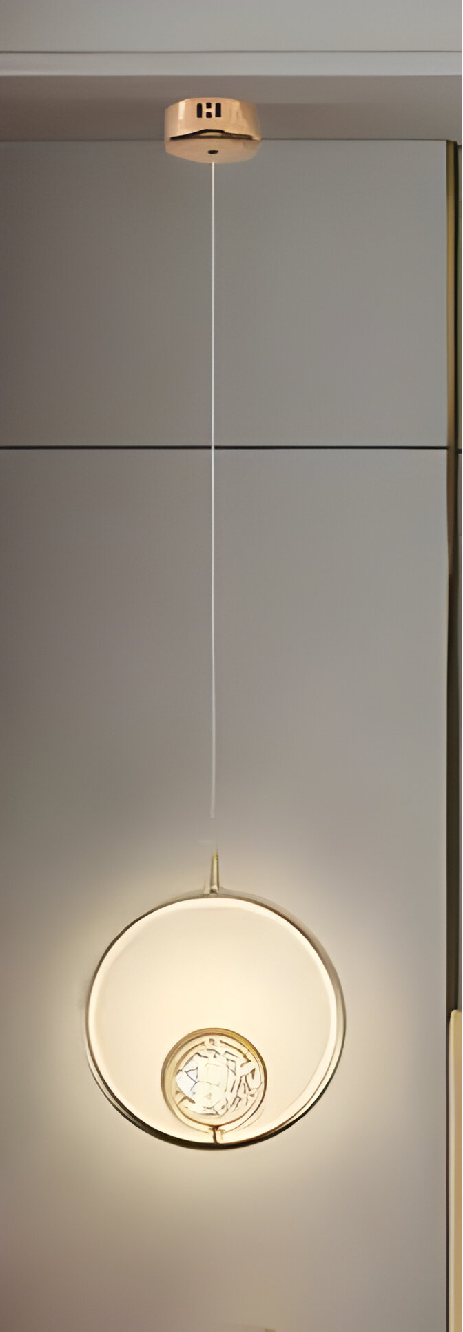 CRYSTAL LED GOLD RING PENDANT LIGHT