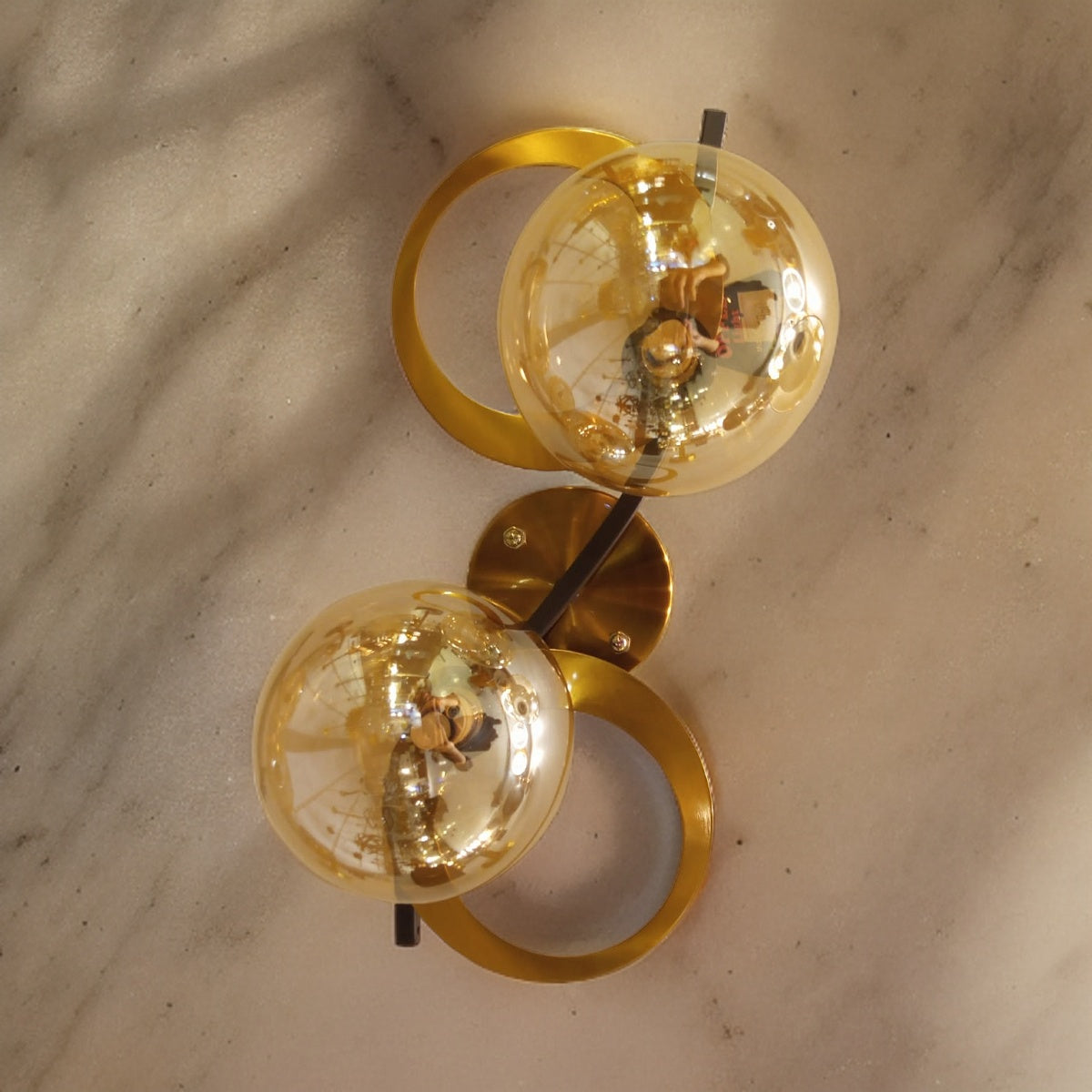DOUBLE HEAD BRANCH WALL LIGHT GOLD