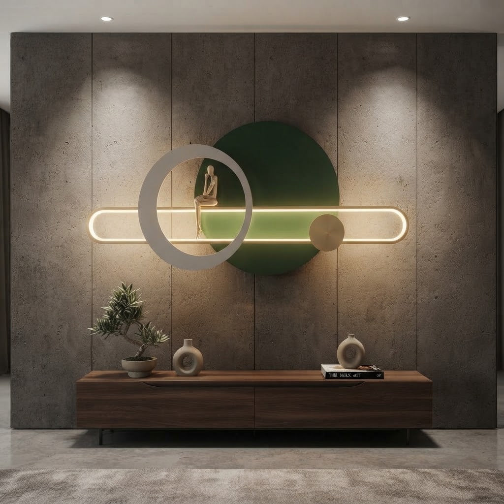 The Eclipse Minimalist Art Wall Light – Modern Luxury LED Fixture with Contemplative Sculpture