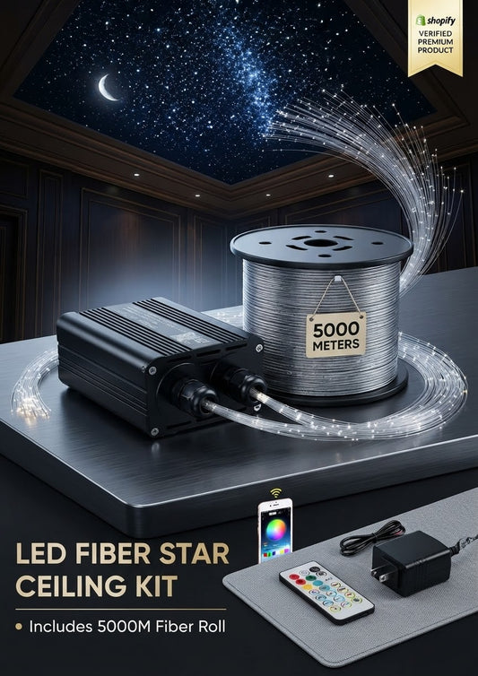 Double-Head LED Fiber Star Ceiling Light – 5000M Fiber Roll