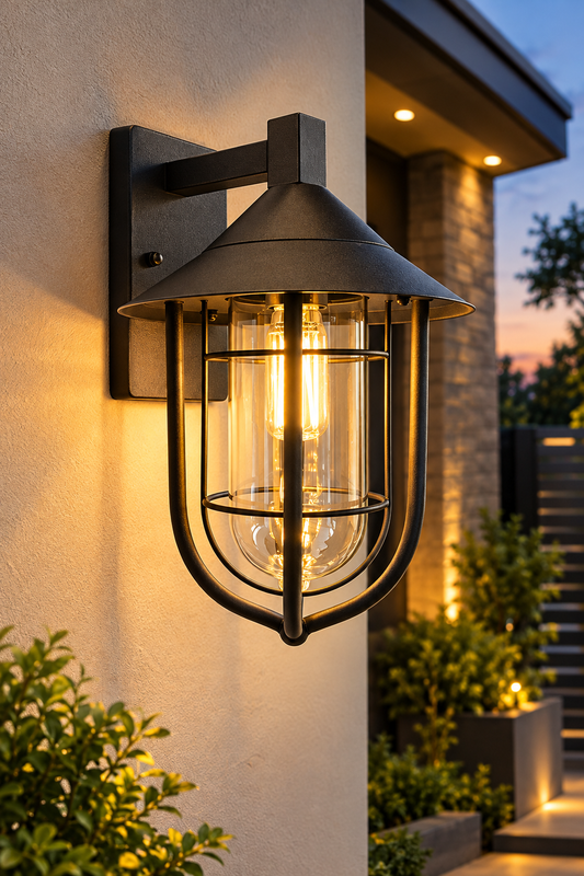 Outdoor Wall Light – Modern Industrial Cage Design