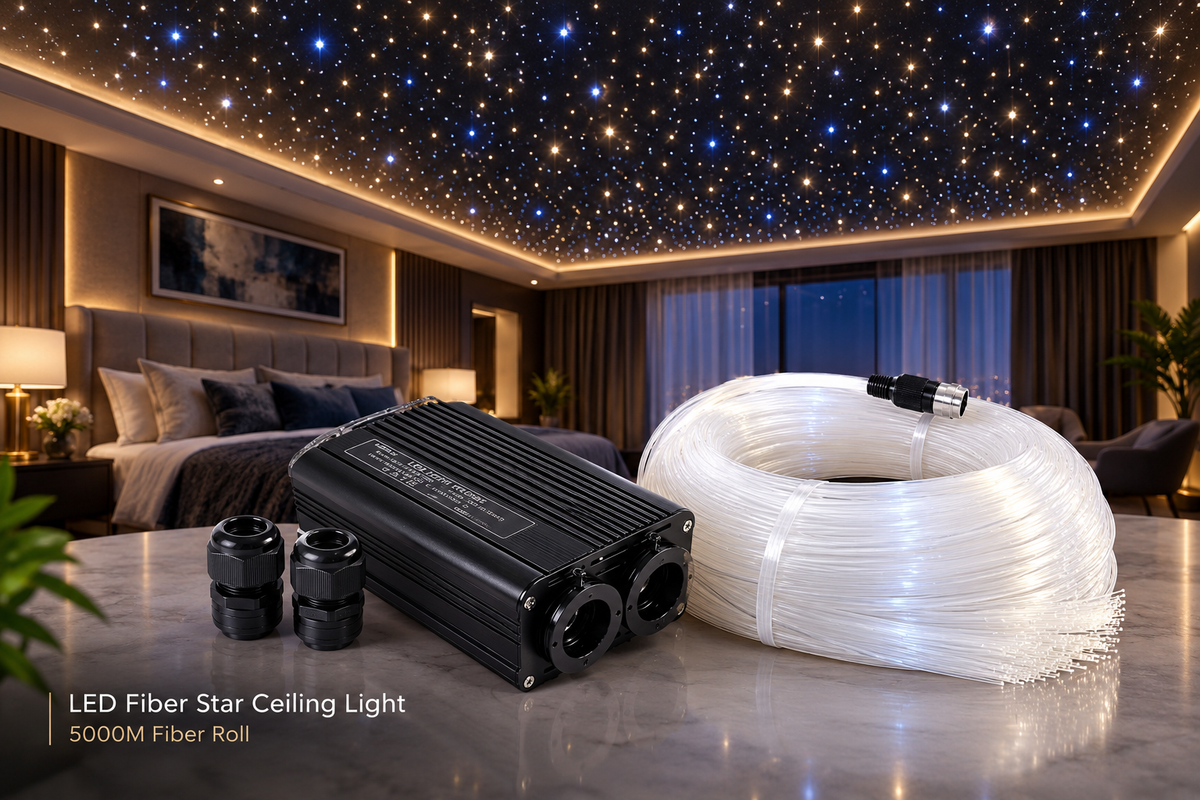 Double-Head LED Fiber Star Ceiling Light – 5000M Fiber Roll