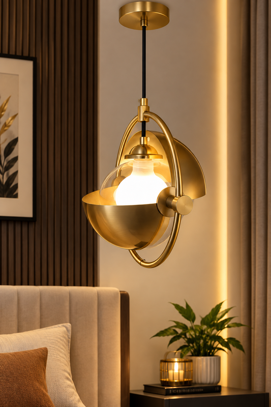 Luxury Brass Modern Hanging Light – Elegant Glass Pendant Ceiling Lamp