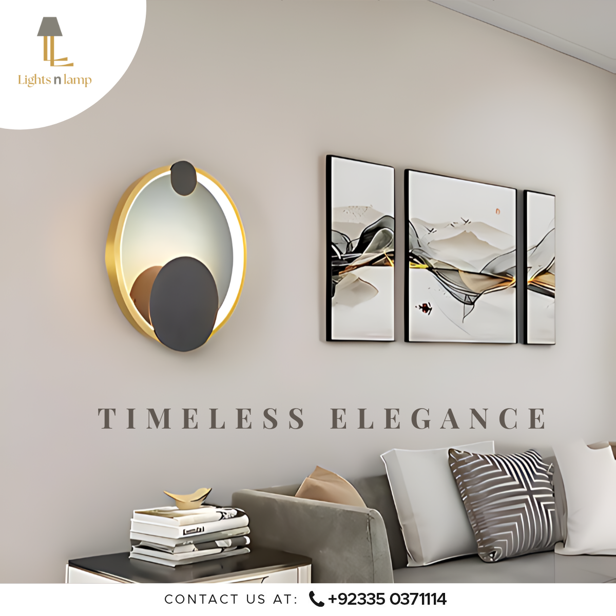 black and gold LED light