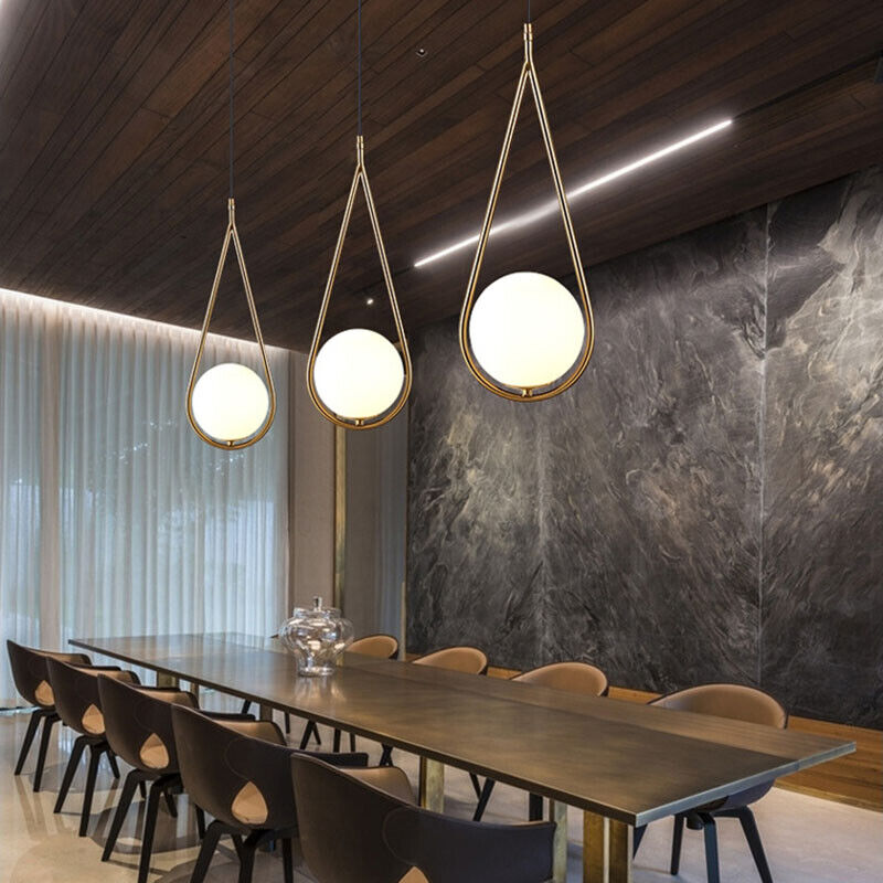 MODERN BRASS GLOBE PENDANT LIGHT