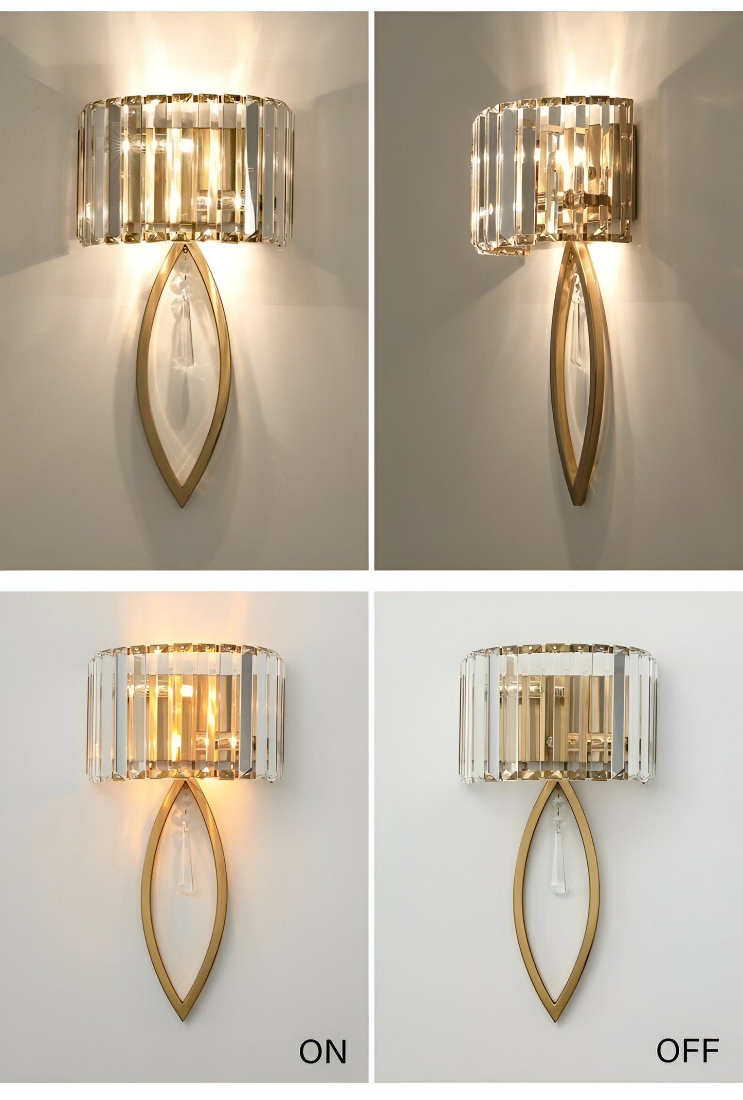 LED GOLD MODERN CANDLE WALL LIGHT